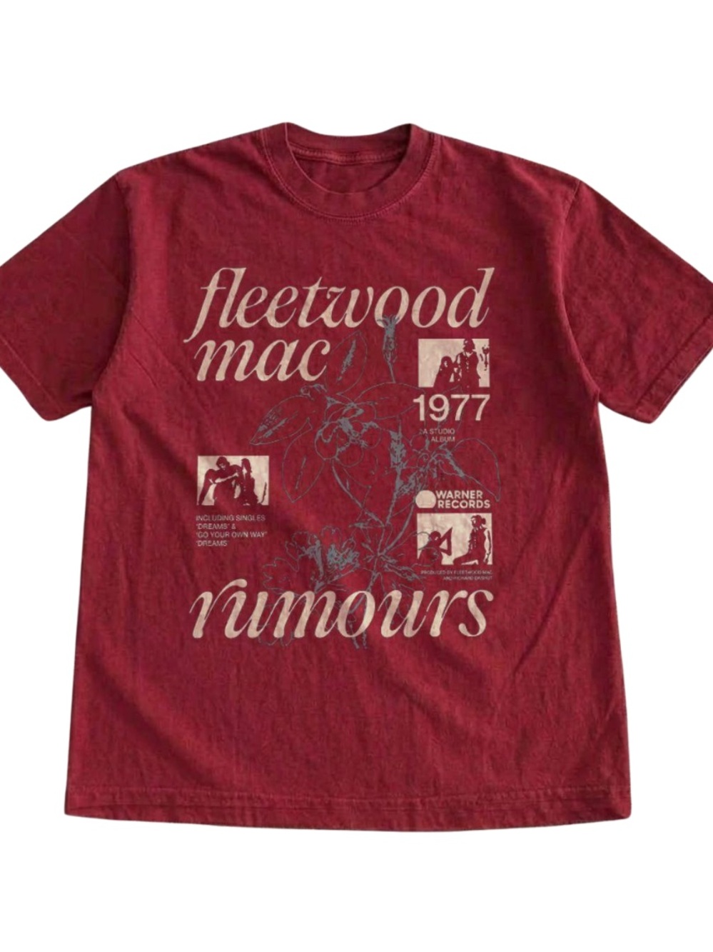 Antique Cherryred Burgundy Fleetwood Mac "Rumours" Graphic Tee